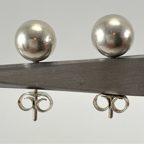 Jewelry - Beautiful Simple Stamped 925 Sterling Silver Ball Stud Earrings Set Pair
